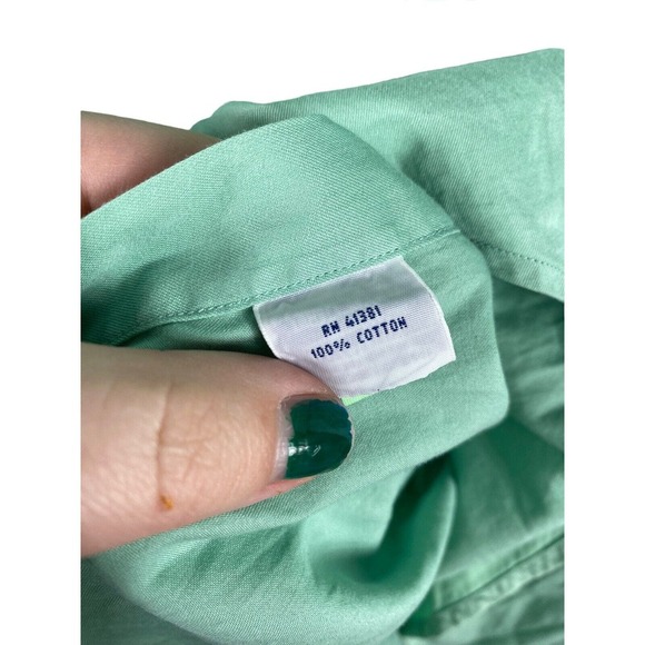 Ralph Lauren Beach Twill Shirt Large Button Down Mens Long Sleeve Mint Green - Picture 5 of 6
